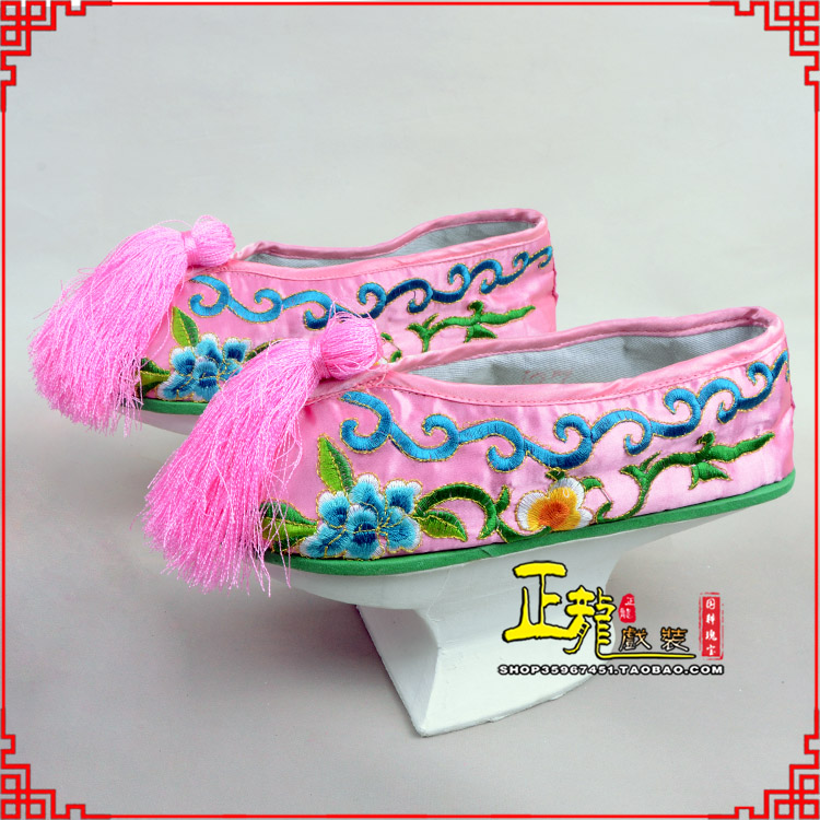 望江京越剧戏鞋花盆底清朝皇后贵妃宫女花盆底 旗鞋