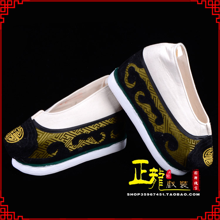 望江戏鞋方口鞋老生鞋老旦鞋三义斋纸底内高福字履